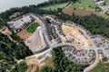 Aerial View of Residential Homes and Construction Site on a hill Royalty Free Stock Photo