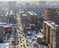 Aerial view of the residential neighborhood. Balashikha, Moscow region, Russia