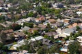 Aerial view of residential neighborhood homes in Santiago city Royalty Free Stock Photo