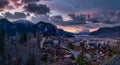 Aerial View of Residential Neighborhood Homes in a Small touristic Town, Squamish Royalty Free Stock Photo