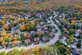 Aerial View of Residential Neighborhood in Montreal During Fall Season, Quebec, Canada Royalty Free Stock Photo