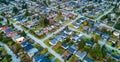 Aerial view of a residential neighborhood with numerous houses Royalty Free Stock Photo