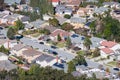 Aerial view of residential neighborhood in San Jose, south San Francisco bay area, California Royalty Free Stock Photo