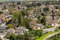 Aerial view of residential neighborhood in San Jose, south San Francisco bay, California Royalty Free Stock Photo