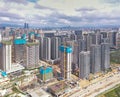 Aerial view of residential properties under construction in China