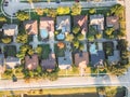 Aerial view residential subdivision with swimming pool and dead-end street near Dallas, Texas Royalty Free Stock Photo