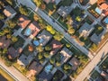 Aerial view residential subdivision with swimming pool and dead-end street near Dallas, Texas Royalty Free Stock Photo