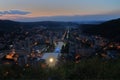 Aerial view of Resita, night scene