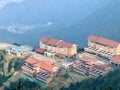 Aerial view of a resort area in Chandragiri, Nepal