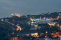 Aerial view of the resort village Camyuva Kemer, Turkey, night. Royalty Free Stock Photo