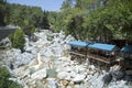 Kesme Bogazi Canyon Waterfalls And A Restaurant Royalty Free Stock Photo