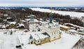 Aerial view of the Resurrection Monastery in city of Murom. Russia