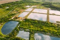 Aerial View Retention Basins, Wet Pond, Wet Detention Basin Or Stormwater Management Pond, Is An Artificial Pond With Royalty Free Stock Photo