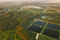 Aerial View Retention Basins, Wet Pond, Wet Detention Basin Or Stormwater Management Pond, Is An Artificial Pond With Royalty Free Stock Photo