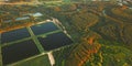 Aerial View Retention Basins, Wet Pond, Wet Detention Basin Or Stormwater Management Pond, Is An Artificial Pond With Royalty Free Stock Photo