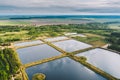 Aerial View Retention Basins, Wet Pond, Wet Detention Basin Or Stormwater Management Pond, Is An Artificial Pond With Royalty Free Stock Photo