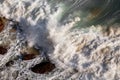 Aerial view of revolted waves in mediterranean sea Royalty Free Stock Photo