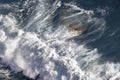 Aerial view of revolted waves in mediterranean sea