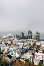 Aerial view of Reykjavik, capital of Iceland, from the top of the Hallgrimskirkja church