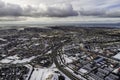 Aerial view of Reykjavik city in winter Royalty Free Stock Photo