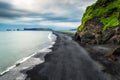 Aerial view of the Reynisfjara black sand beach in south Iceland Royalty Free Stock Photo