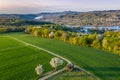 Aerial view of the Rhine Valley and Remagen countryside Germany