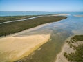 Aerial view of Rhyll Inlet and the ocean. Phillip Island, Australia Royalty Free Stock Photo