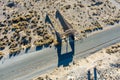 Aerial view of Rhyolite Ghost town. Royalty Free Stock Photo