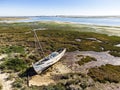 Aerial view of Ria Formosa Natural Park in Olhao, south of Portugal Royalty Free Stock Photo