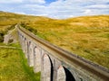 Aerial view of Ribblehead viaduct, located in North Yorkshire, the longest and the third tallest structure on the Settle-Carlisle Royalty Free Stock Photo