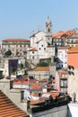 Aerial view of Ribeira district, Porto, Portugal