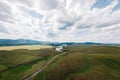 Aerial view of a Ribnicko lake in Serbia