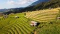 Aerial view of Rice terrace at Ban pa bong piang in Chiang mai Thailand Royalty Free Stock Photo