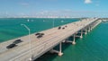 Aerial view of Rickenbacker Causeway in Miami Royalty Free Stock Photo