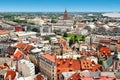 Aerial view of Riga old town and city