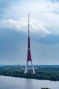 Aerial view of the Riga Radio and TV Tower in Latvia Royalty Free Stock Photo