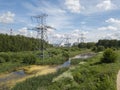 Aerial view of Riga TEC -2 Electricity power station drone top