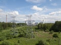 Aerial view of Riga TEC -2 Electricity power station drone top