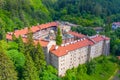 Aerial view of Rila monastery in Bulgaria Royalty Free Stock Photo