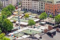 Aerial view of Rindermarkt market in Munich, Germany