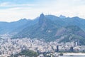 Aerial view of Rio de Janeiro with Christ Redeemer and Corcovado Mountain. Brazil. Latin America Royalty Free Stock Photo