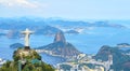 Aerial view of Rio de Janeiro with Christ Redeemer and Corcovado Mountain Royalty Free Stock Photo