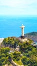 Beautiful Aerial view of Rio de Janeiro with Christ Redeemer and Corcovado Mountain. Brazil. Latin America