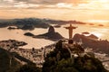 Aerial view of Rio de Janeiro with Christ Redeemer and Corcovado Mountain