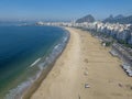 Aerial view of Rio de Janeiro, Copacabana beach. Beaches and nature. Sidewalks and streets. Brazil