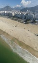 Aerial view of Rio de Janeiro, Copacabana beach. Views. Skyscrapers beaches and nature. Sidewalks and streets