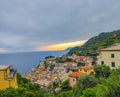 Aerial view of Riomaggiore town in Cinque Terre Royalty Free Stock Photo