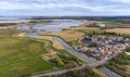 An aerial view of the River Alde at Snape Maltings in Suffolk Royalty Free Stock Photo