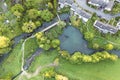 Aerial View of The River Avon at Daniels Well, Malmesbury, Wiltshire Royalty Free Stock Photo