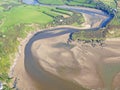 Aerial view of the River Avon in Devon Royalty Free Stock Photo